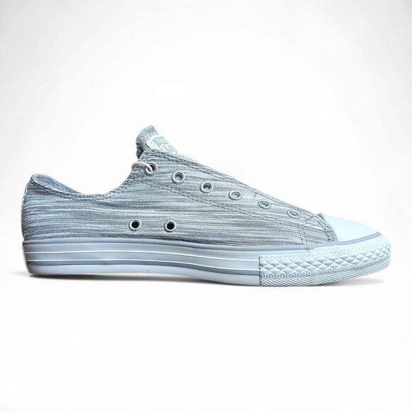 Converse Chuck Taylor All Star Slip On Low Grey & White Metallic Canvas Thread - Picture 3 of 10